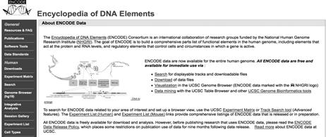 Accessing and using ENCODE data What are ENCODE assays What has been learned so far How to access ENCODE data How to use ENCODE data 4 Advantages of studying the genome in a large consortium 1)