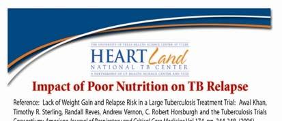 Importance of Nutrition in TB Treatment Response Lack of Weight gain & Relapse Risk in