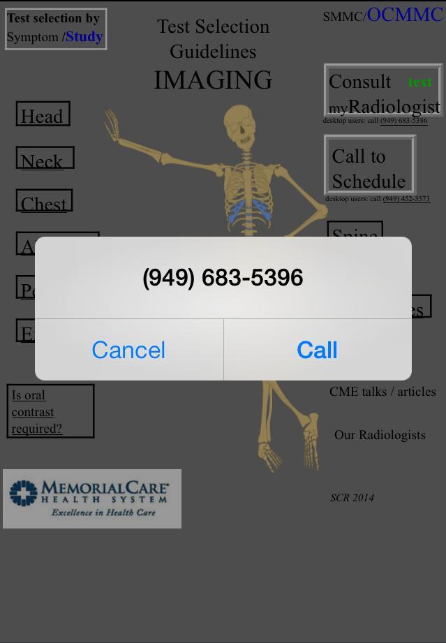 Concierge Radiologist Service Dr Wasley has caller ID on his