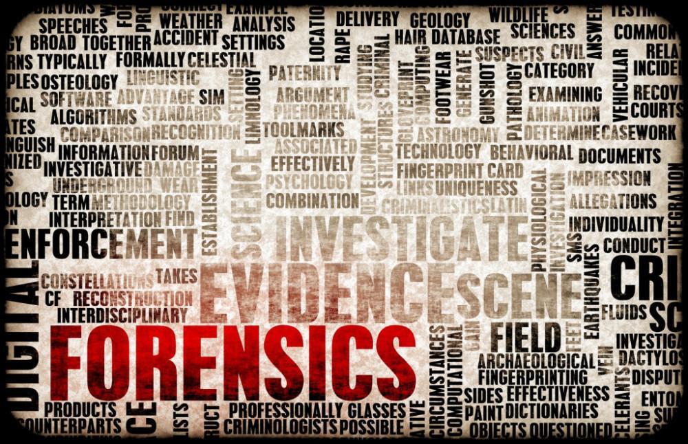 Forensic comes from Latin word forum meaning in open court/public An umbrella term encompassing many professions that use their skills to