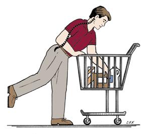 When reaching into a cart, washing machine or car trunk, make sure to place one hand on