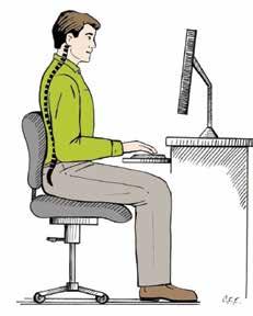 SITTING Posture and Body Mechanics Correct Posture for Sitting BAD POSTURE GOOD POSTURE At the Computer Feet flat on the floor or on a raised object.