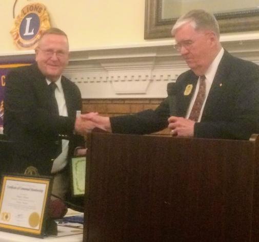 A Georgia Colonel award was presented to King Lion Marty Lockard by Lion Bill Bartlett.