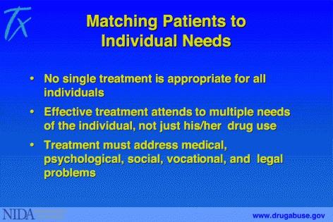 No single treatment is appropriate for all individuals.