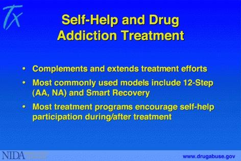 Self-help groups can complement and extend the effects of professional drug addiction treatment.