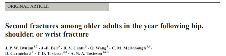 Study 1: Fracture Epidemiology Individuals in cohort were