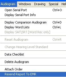 Revisions and Sending Revision to the EMR 1. Open the audiogram you are revising.