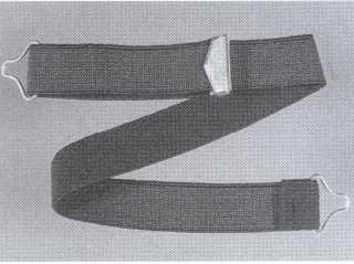 Materials & instruments of the rubber dam Adjustable neck strap (optional) may be placed behind the patient's neck.