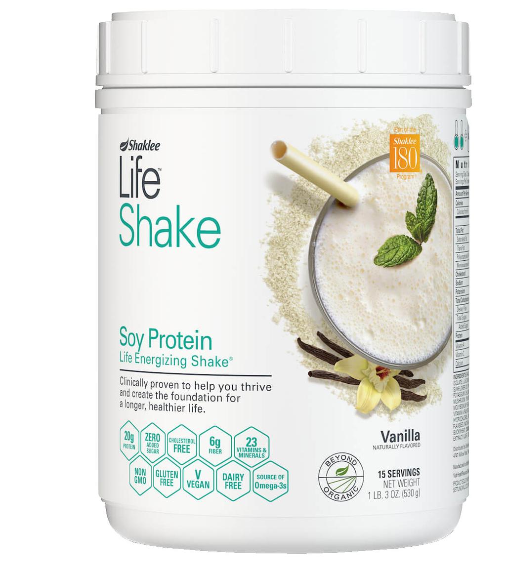 The Shaklee 180 Program includes: Life Shake Our most delicious, clinically proven shake The foundation of the Shaklee 180 program Packed with Shaklee-powered protein: 20 grams of ultra-pure, non-gmo