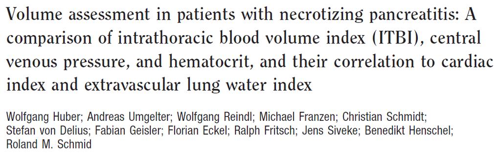 Crit Care Med 2008; 36: 2348 Volume depletion was found in more than half the patients with necrotizing pancreatitis.