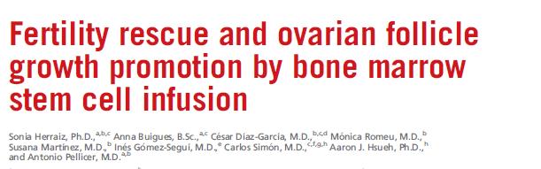 SUMMARY: Ovarian niche rejuvenation by bone
