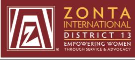 for Zonta Clubs in District 13 By