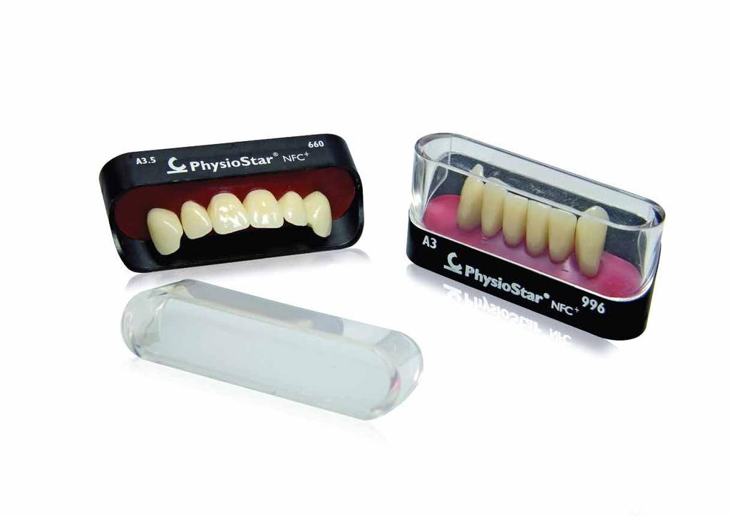 09 PhysioStar NFC SIGNATURE COMPLETE DENTURE Resistant Natural aesthetics Smooth surface High gloss coating Simulates the perikymata linear grooves Patented anterior layering for each mold Individual