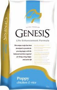 Along with proper care, Genesis Puppy gives your puppy everything he/she needs to grow and develop strong, healthy muscles and bones, providing solid building blocks for excellent health.