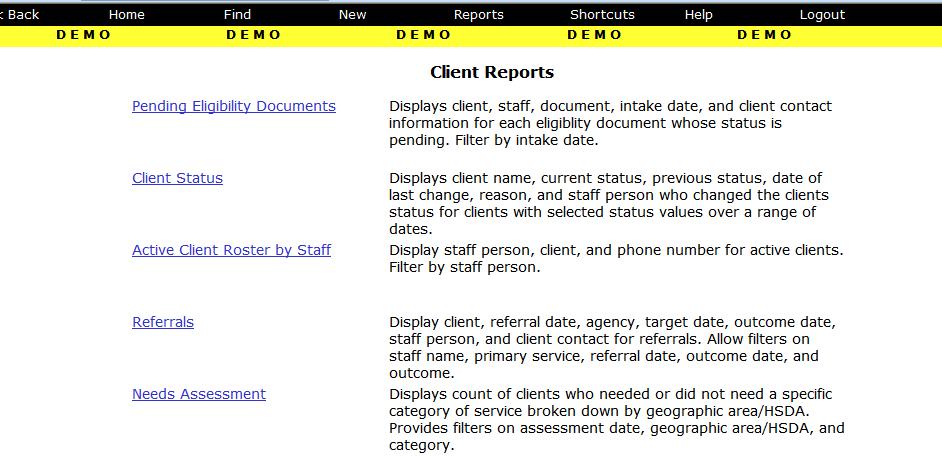 To display the report, click