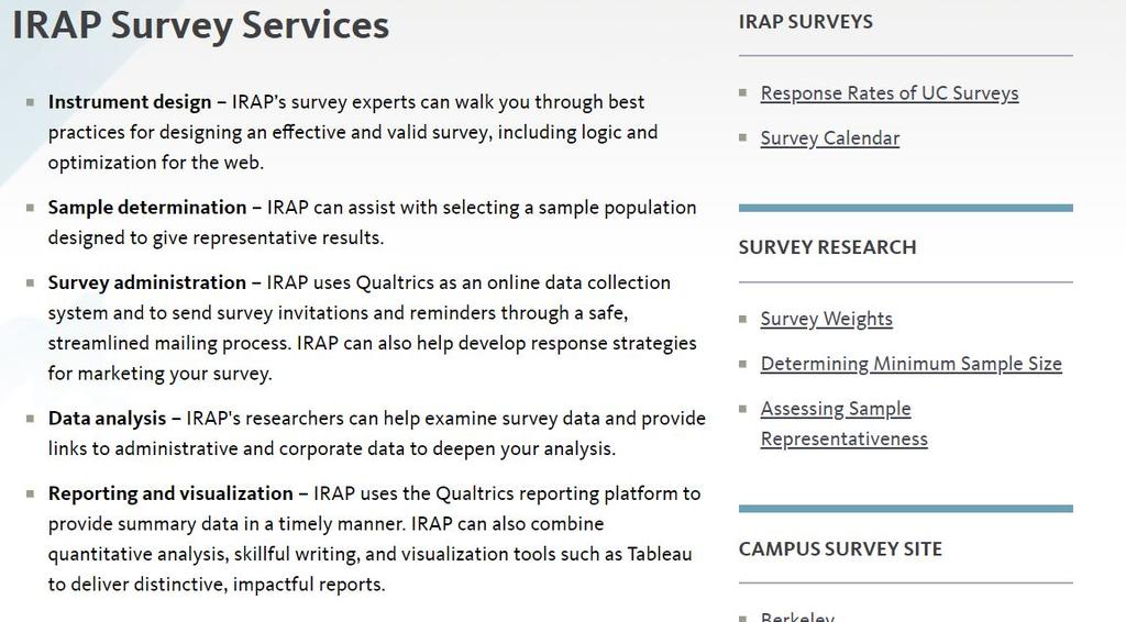 About IRAP Survey