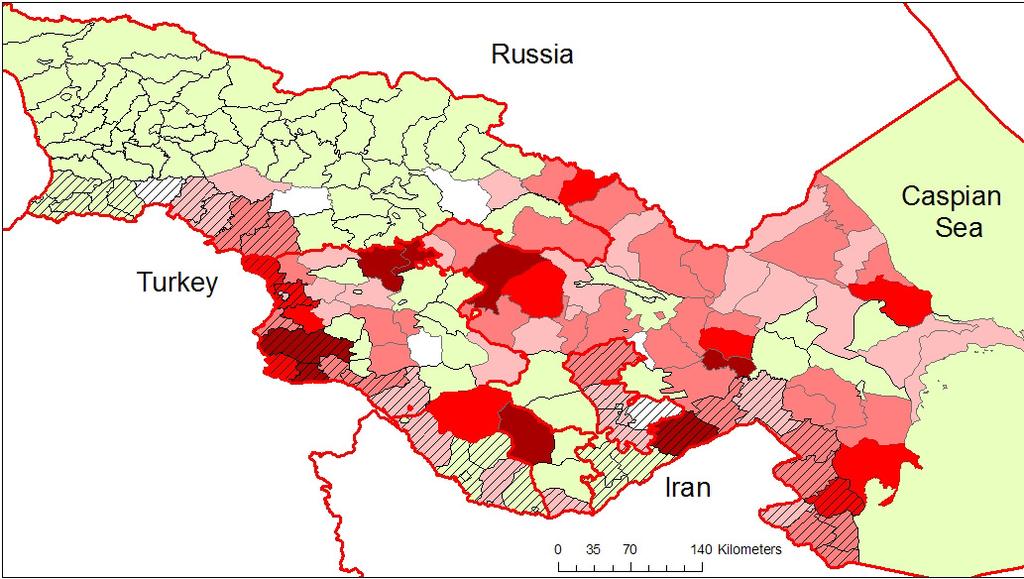 NSP survey in Trans Caucasus true prevalence (Se. 80%, Sp.