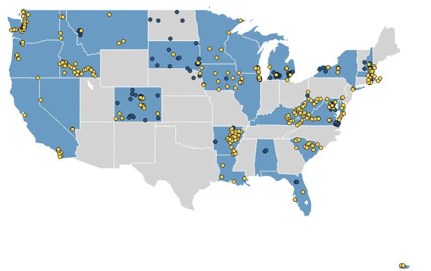 CRCCP clinics across the US: Grantees are primarily working with FQHCs.