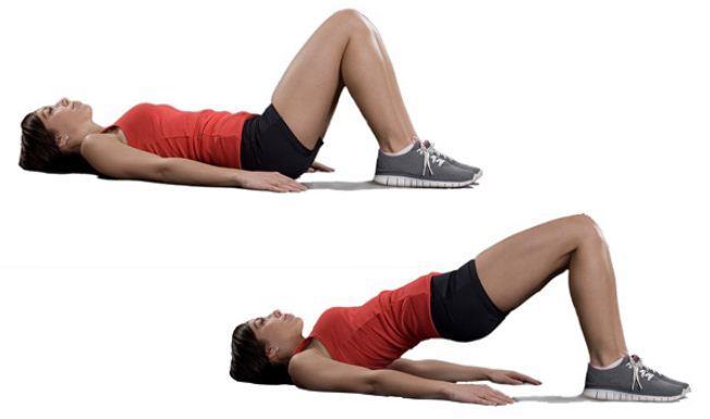 PELVIC TILT For abdominals and buttocks DUMBBELL ROW For hamstrings, arms and back SIDE PLANK For core Lie on the