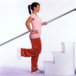 LEG CURL For back of thighs (hamstrings) BICEP CURL For biceps Stand behind a chair, and with your foot