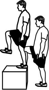 Db Step Up Find a step that puts your thigh parallel to the ground when your have your foot on it. Start by facing the step. Hold dumbbells in your hands at your sides.