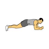 Front Plank 1. Start by lying face down on the ground. Place your elbows and forearms underneath your chest. 2. Prop yourself up to form a bridge using your toes and forearms. 3.