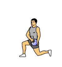 As you are lunging forward extend the medicine ball towards the right shoulder. 3) Return to start position by reversing the aforementioned movement, exploding back off the left leg.