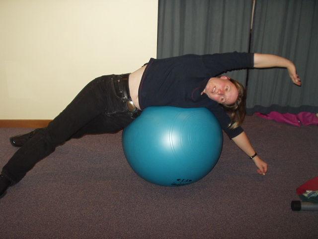 Pectoralis Stretch Lie with your upper back and head on ball Bring your arms just above 90o (110o)