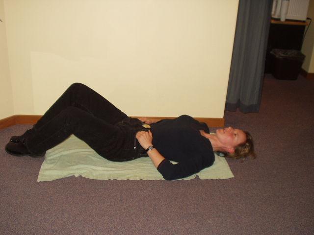 .. Four point kneeling wrist under shoulders and knees under hips Tighten lower abdominals Lift one knee and move it