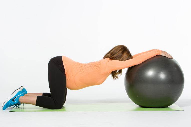 ... Arm Sculpting + Exercise Ball TRICEP PRESSES (2-10 lb. DB) 1. Squeeze the back of your arms while you reach your arms past your hips, pause to hold. 2.