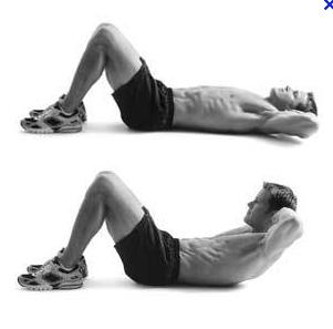 To maximise this workout, do a set of abdominal crunches while you rest on the flat bench.