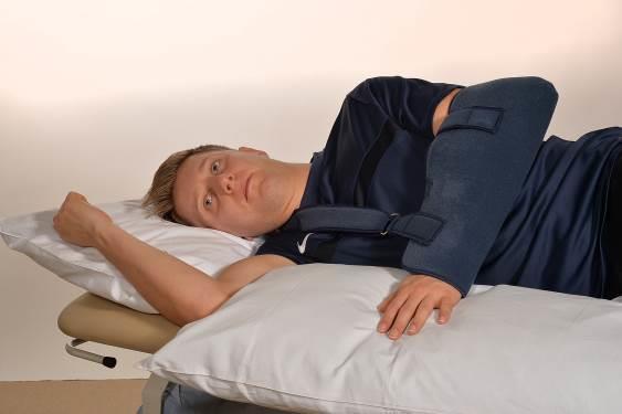 You will be taught how to manage your sling by the physiotherapists or nurses. You will also be taught exercises to keep your shoulder, elbow and hand moving. How can I sleep comfortably?