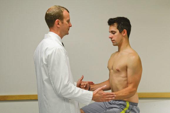 A patient with a subscapularis tear will be unable to perform this maneuver. : The drop arm test (Figures 1.12A and B) is a good test in evaluating for a supraspinatus tear.