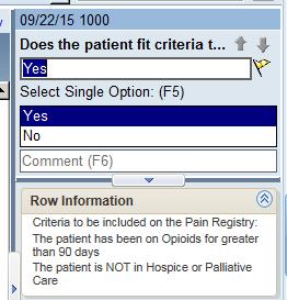 To add a patient to the narcotics registry click yes or