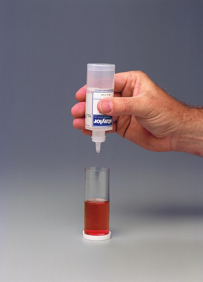 MOLYBDENUM (1 drop = 2, 5, 20 or 50 ppm) Instr. #5359 For 1 drop = 5 ppm Mo 1. Rinse and fill a clean 25 ml sample tube (#9198) to 10 ml mark with distilled, deionized, or molybdenum-free tap water.
