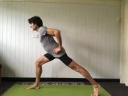Inclined Lunge% % % % From High Lunge incline the torso forward, and lengthen from heel to crown.