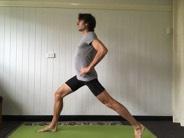 High Lunge% % % % % Stand with feet hip width apart.