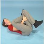Piriformis Lying on your back with knees bent. Cross the ankle of the leg to be stretched over the other knee.