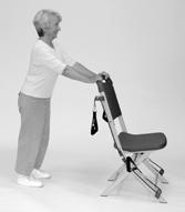 Chair Push-up Goal: To increase strength and stability of chest, shoulders and back. 1. Stand 2-3 feet behind chair. 2. Place hands on back of chair as shown. () 3.
