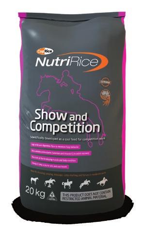 Show and Competition Ideal for showing, jumping, dressage, campdrafting and horses in moderate work High in fat and digestible fibre to minimize fizzy behavior Bio-available antioxidants (Selenium