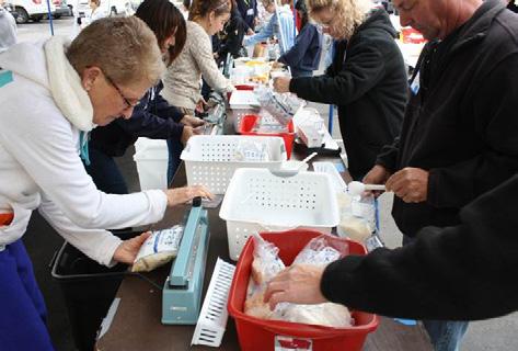 packaging events to which hundreds, sometimes thousands of volunteers attend - donating money and an hour or two of their time.