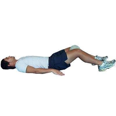 Hip Adductor Squeeze - Knees Slightly Bent Lie face up, knees bent to 45 degrees Ball