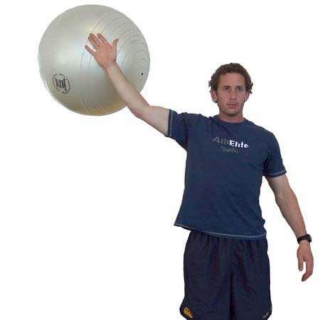 Rest 30s between Shoulder Stability - Ball on Wall - Back to Wall Place a ball between