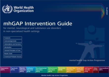 Technical tools for implementation mhgap