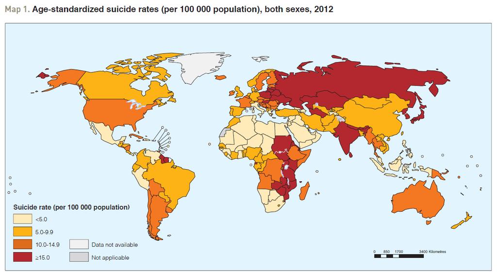 Suicide rates across