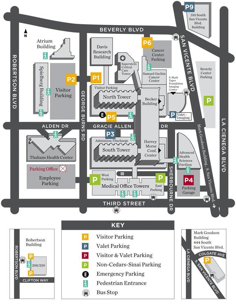 Cedars-Sinai Medical Center Map Interventional Gastroenterology Phone: (310) 423-6082 Page 6 of 6 If you have a procedure: If you have an office visit: Register in the Thalians Building on the 2 nd