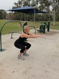 Initiate your lunge movement by bending both knees and slowly lowering.