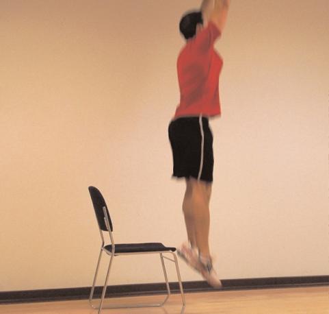Jump as high and as straight as your can. Land softly in a squat absorbing the impact.
