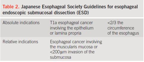 Indications for ESD of esophageal SCCA - Squamous dysplasia Absolute