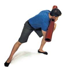 EXERCISE 2a Calf massage To normalise joint motion (especially in the calf and hips) and restore homeostasis. Lie on floor with lower legs on platform with the mat underneath. Relax upper body.